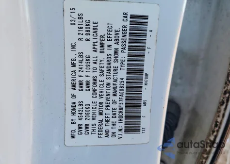 2015 Honda Accord Hybrid Exl z USA, uszkodzony, nr VIN 1HGCR6F57FA008254